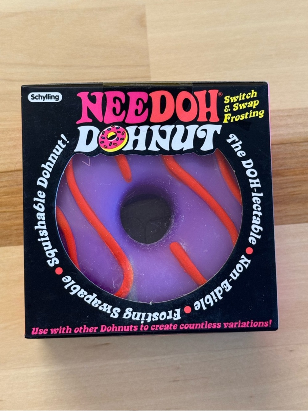 Authentic Schylling NeeDoh Blue Sprinkles HTF Dohnut Switch & Swap Frosting Rare